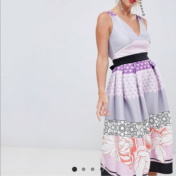 New! True Violet Midi Prom Homecoming Dress Open back - Picture 4 of 4